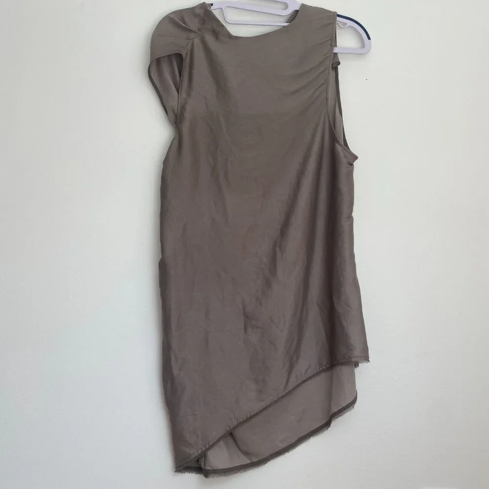 Silk Helmut Lang Cinched Asymmetrical Top - Picture 2 of 7
